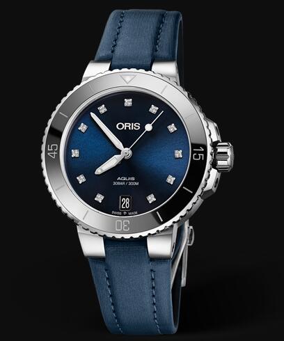 Review Oris Aquis Date Diamonds 36.5mm Replica Watch 01 733 7731 4195-07 5 18 46FC